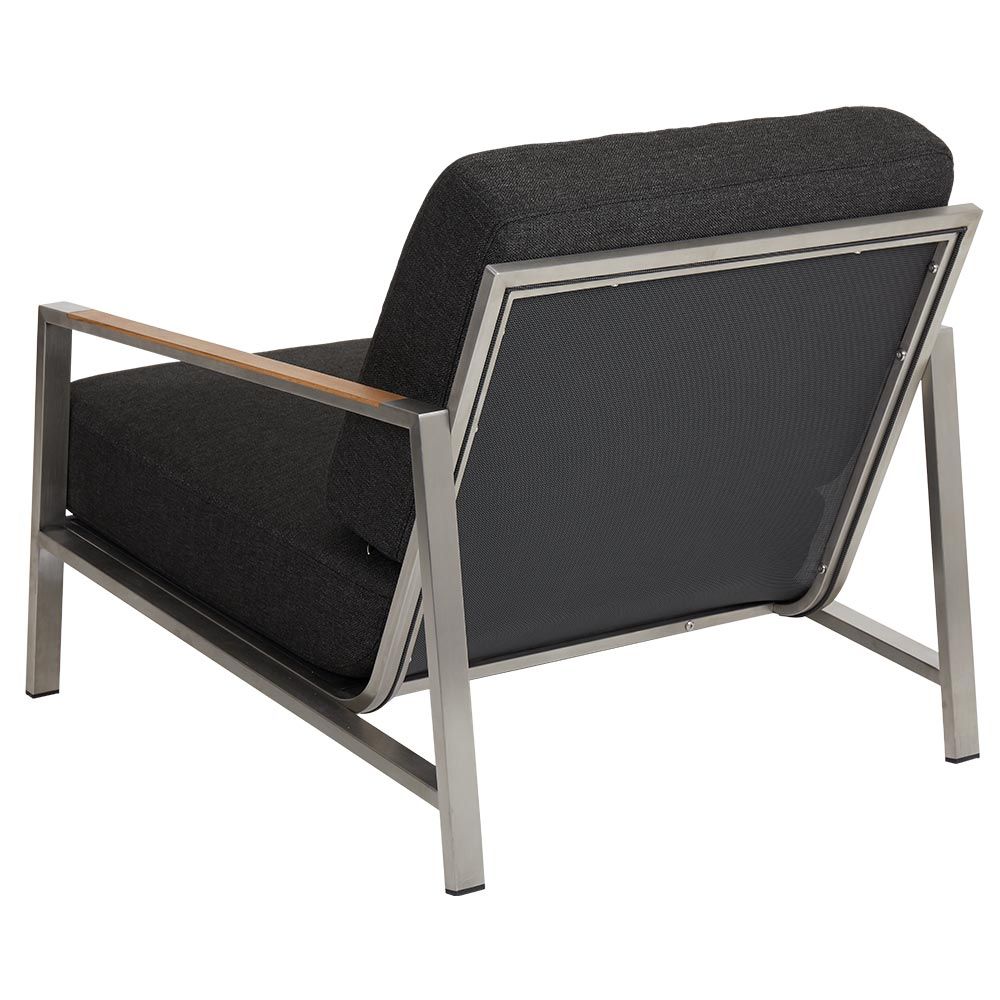 Naos Sessel Edelstahl/fast schwarz