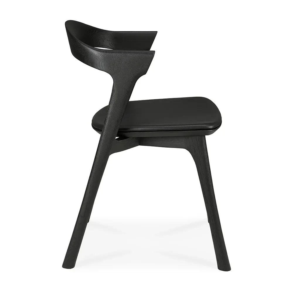 Book Dining Chair schwarze Eiche/schwarzes Leder