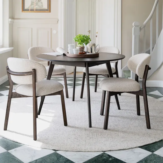 Patterson Stuhl beige Stoff / braune Eiche