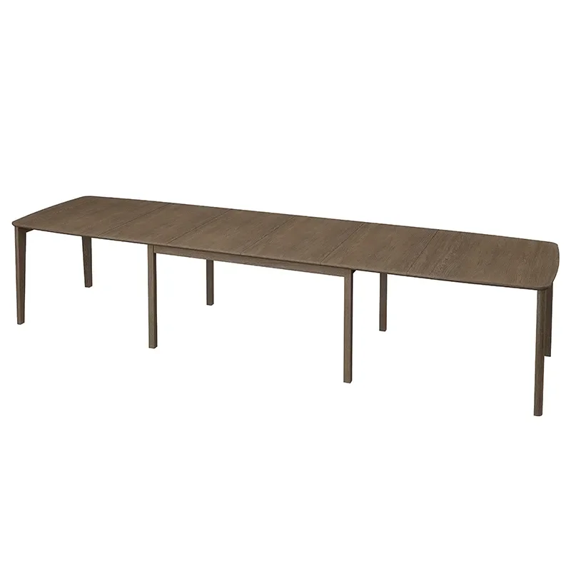 SM107 Esstisch 101x160-316-368 cm Mokkabraun lackierte Eiche in oloptik