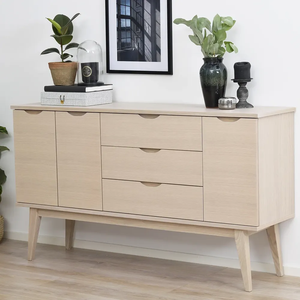 Filippa Sideboard 150x40 cm weiß pigmentierte Eiche