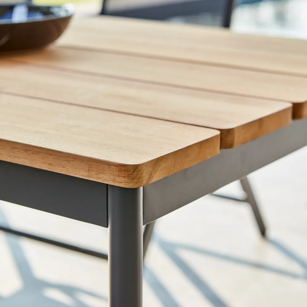 Nox Esstisch 90x240 cm anthrazit/teak