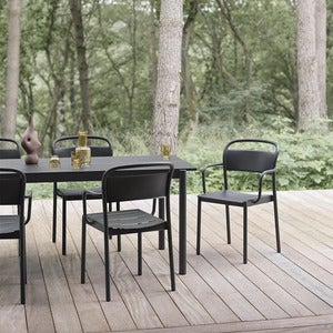 Linear Steel Esstisch 220x90 cm Anthracite Black