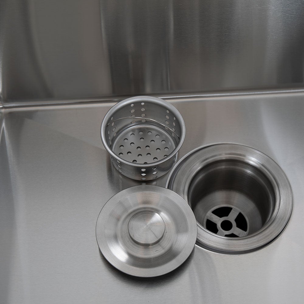 Fornax Küchenzeile Spüle/Hahn schwarz/grau