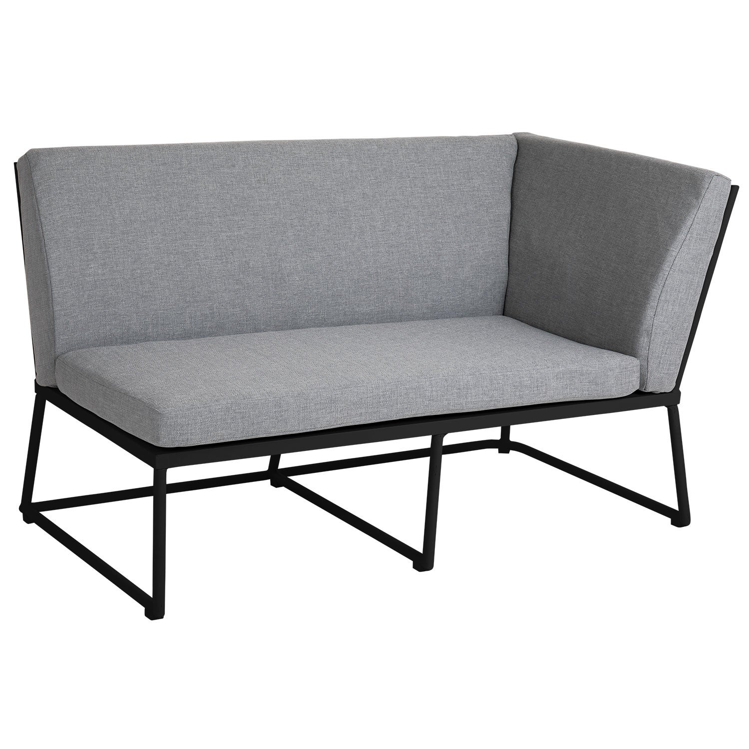 Vence 2-Sitzer Endstück links schwarz/grau