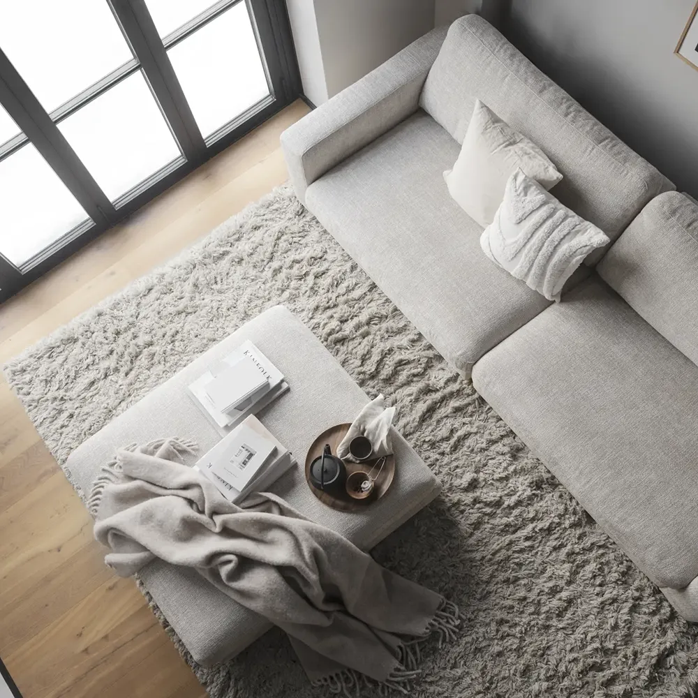 Duncan Sofa 3-Sitzer Stoff Robin hellgrau