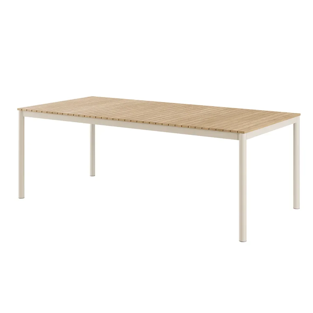 Mood Classic Esstisch 100x208 cm Sandgrau / Teak
