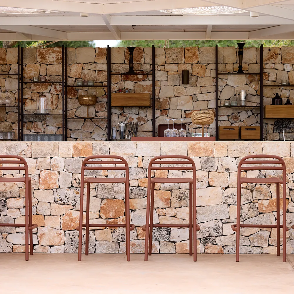 Bliss barstuhl, stapelbar Sand, aluminium