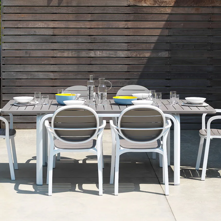 Alloro Esstisch 100x140-210 cm Weiß Tortora