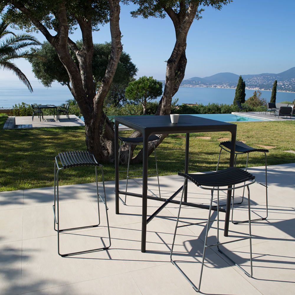 Four Stehtisch 160x90 cm schwarz/bambus aluminium