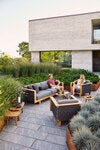 Angle Lounge Sofa Teak inkl. grauem Air Touch Kissenset