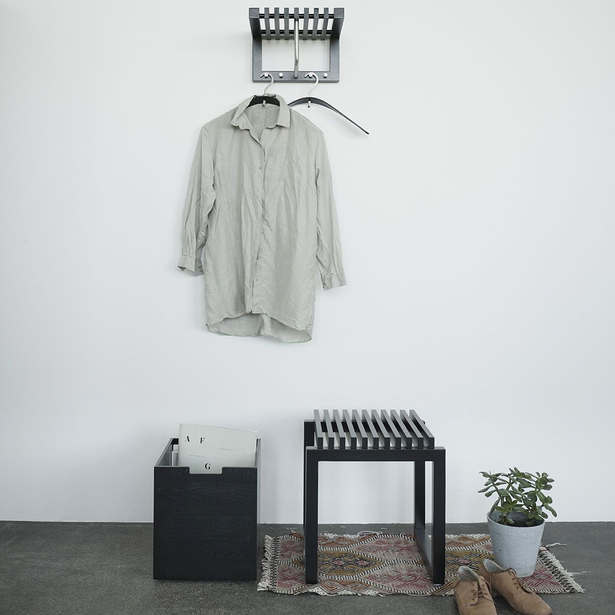 Cutter hocker Eiche Schwarz