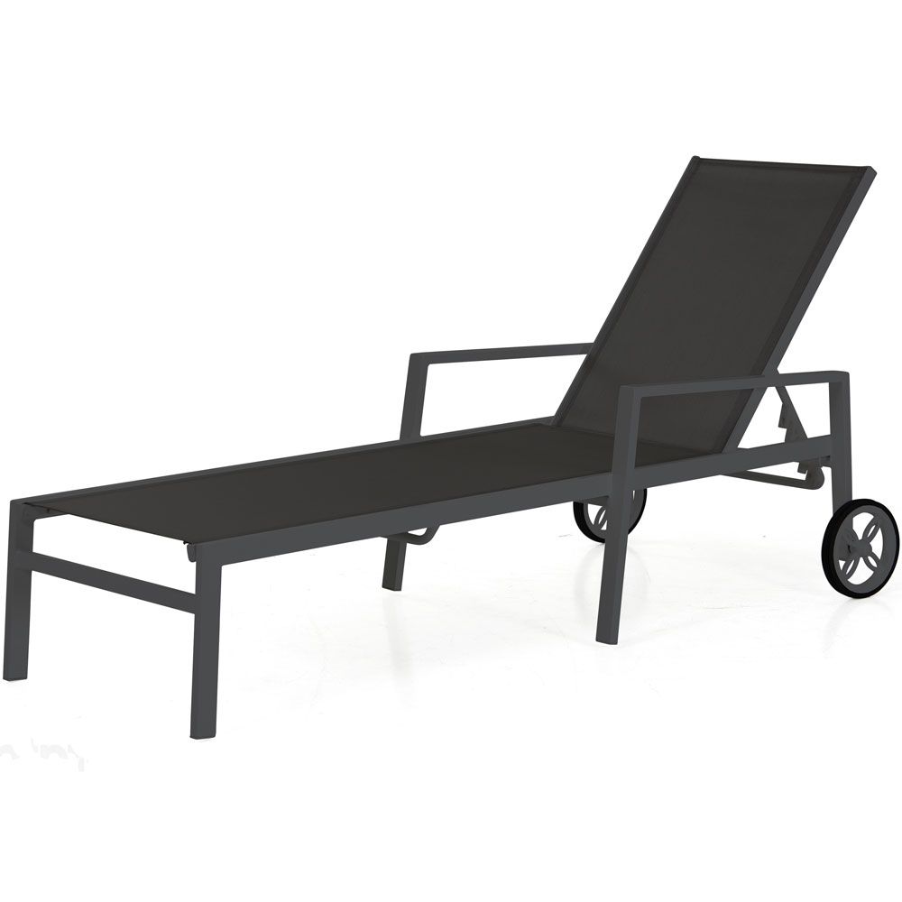 Leone Liegesessel schwarz/grau Aluminium