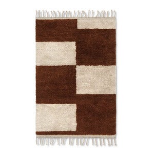 Mara Knotted Teppich 120x180 cm Dk Brick/Off-W