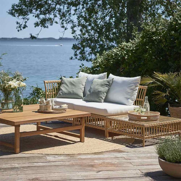 Fußhocker/Sofa-Tisch Maggie Natural Rattan