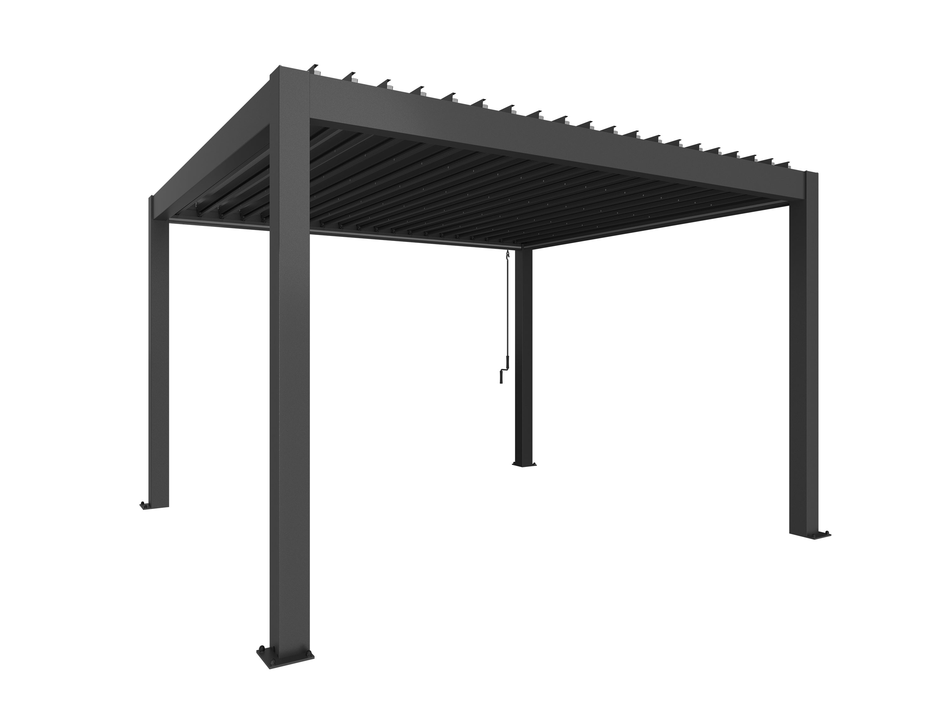 Pergola storlek 4 x 3,5 metallic dunkelgrau