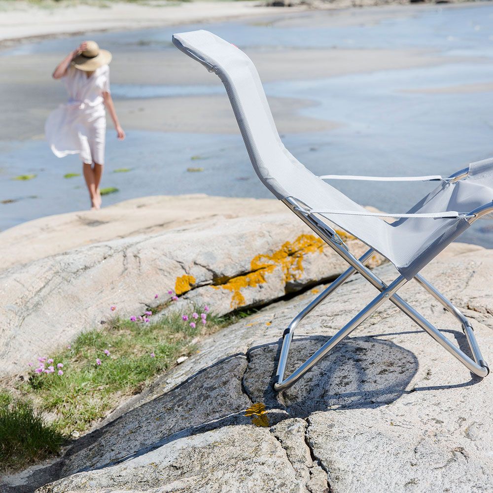 Fiesta Liegesessel taupe aluminium