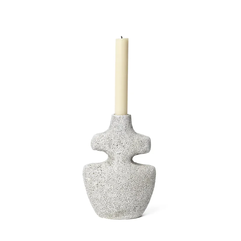 Yara Candle Holder - Medium - Grey Pumice