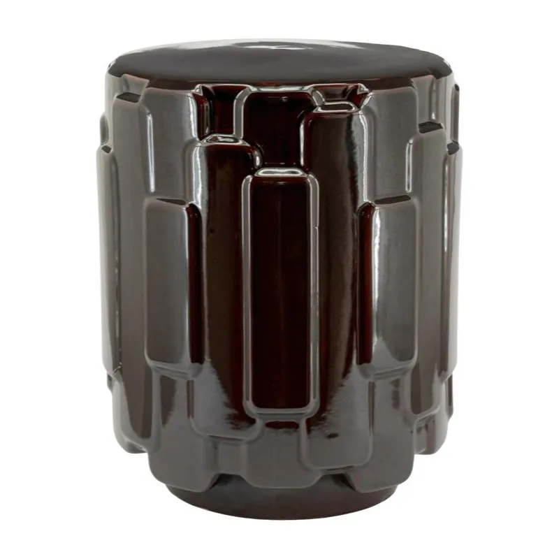 Geary Beistelltisch 37,5x37,5x44 cm Steingut Braun