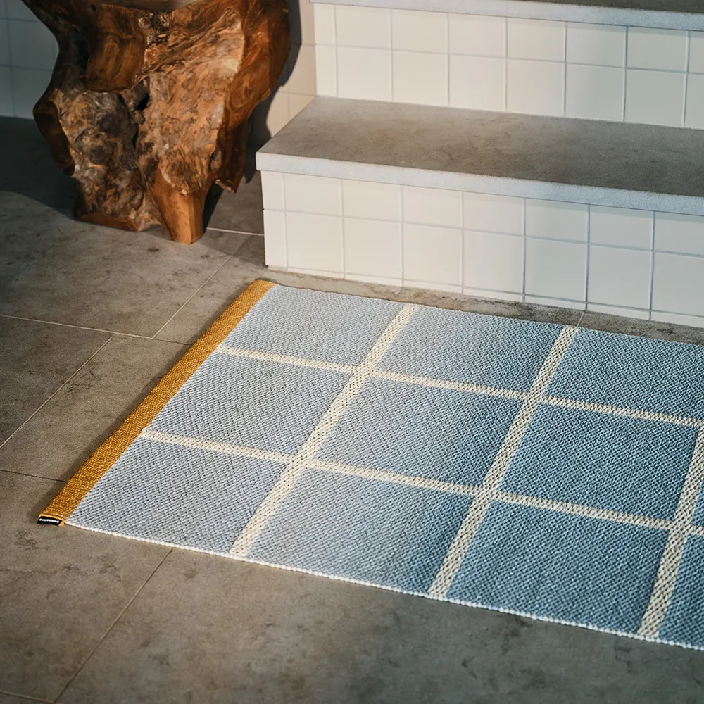 Gewebter Teppich Criss Pop Blue Fog