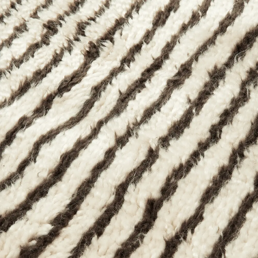  Kami-Knotenteppich 120 x 180 cm – Cremeweiß/Kaffee