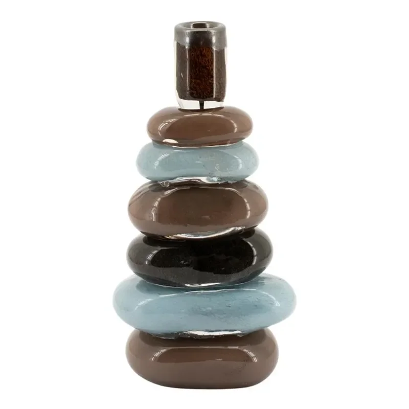 Toras 2 Kerzenhalter 13,5x10,5x32 cm Glas multicolour