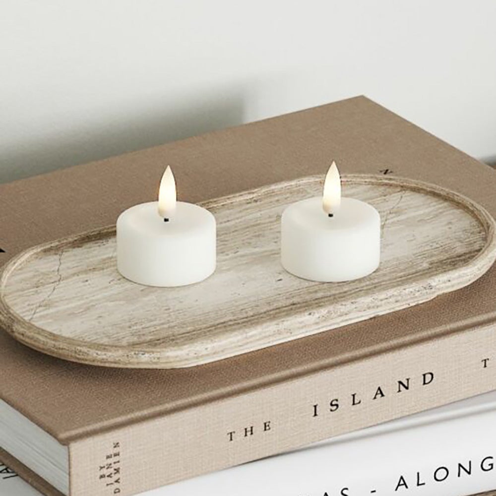  LED Teelichter 2er-Pack 4,1x4,5 cm weiß