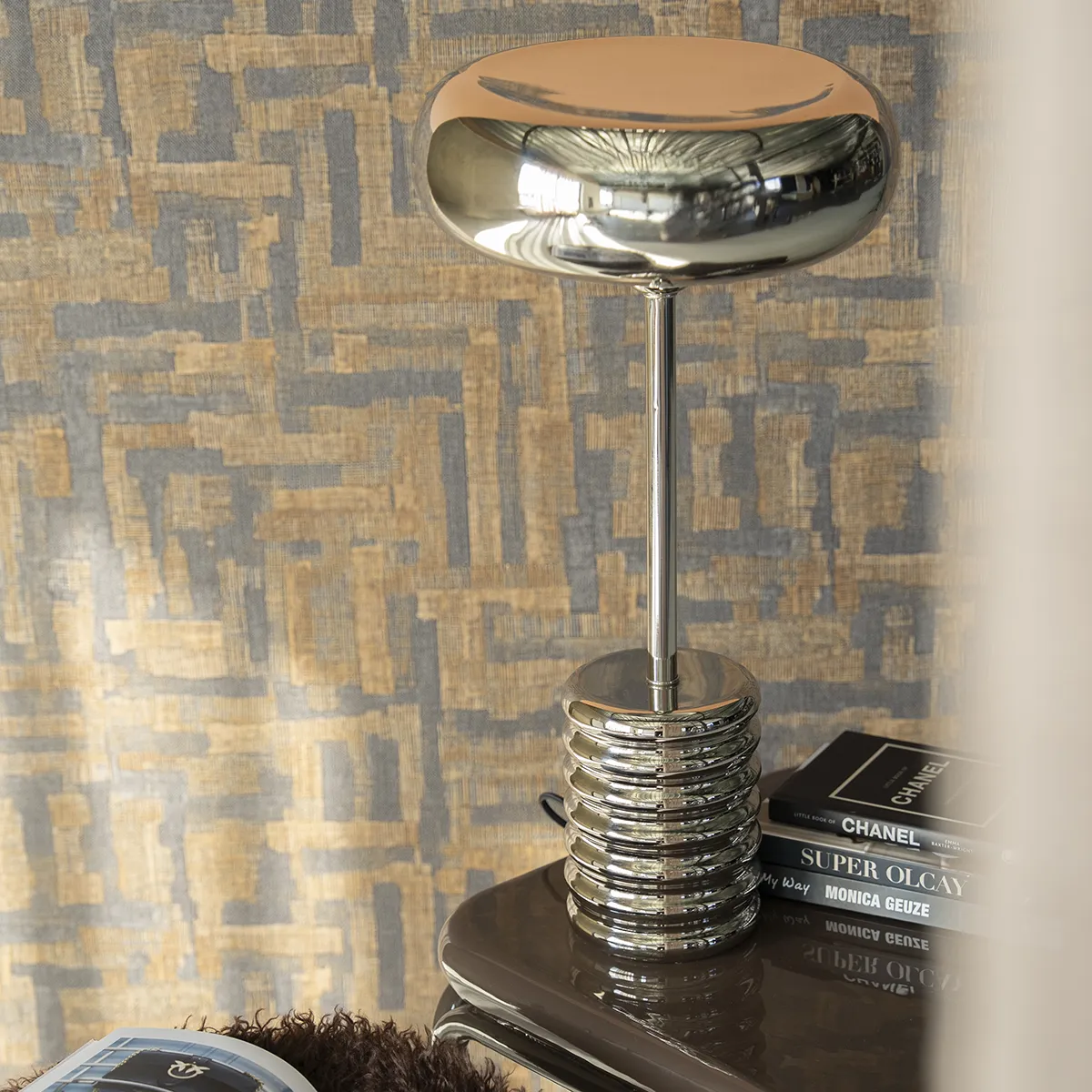 Tischlampe Chromeo Chrome H46 cm