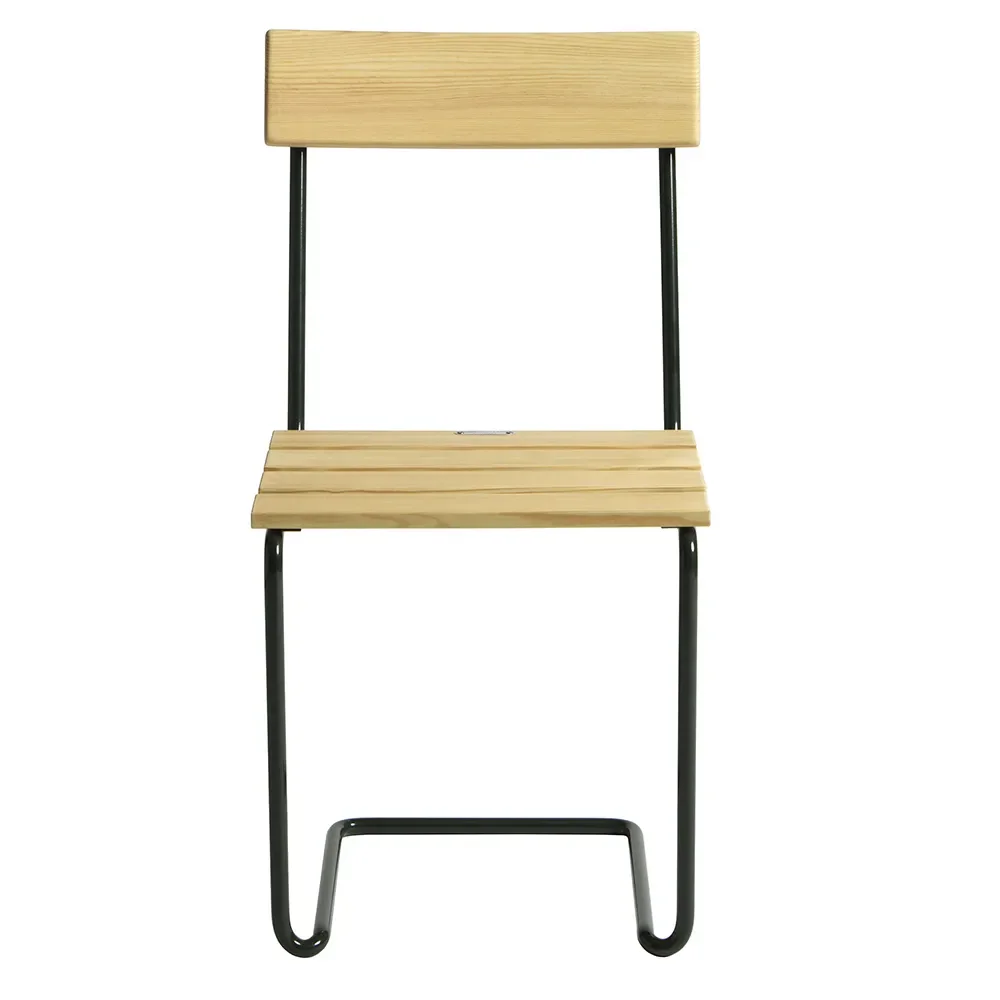 Stuhl 1 geölte Kiefer / grüner Ständer