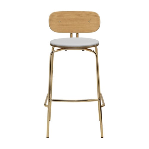 Curious Barhocker Eiche/Messing Sterling