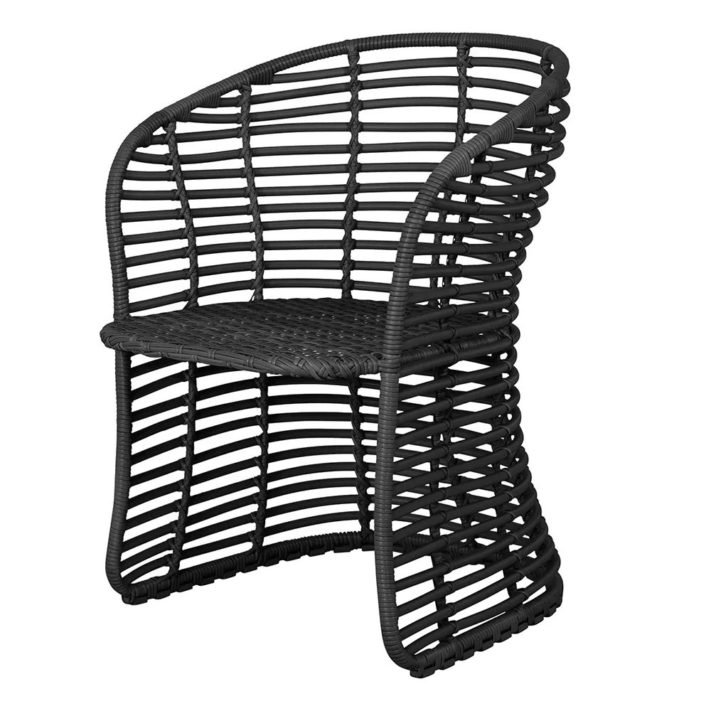 Basket Dining Chair Künstliches Rattan Graphit