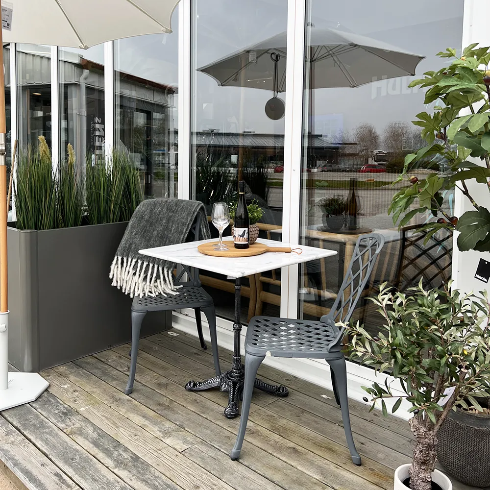 Loire Marmortisch 70x70 cm weiß