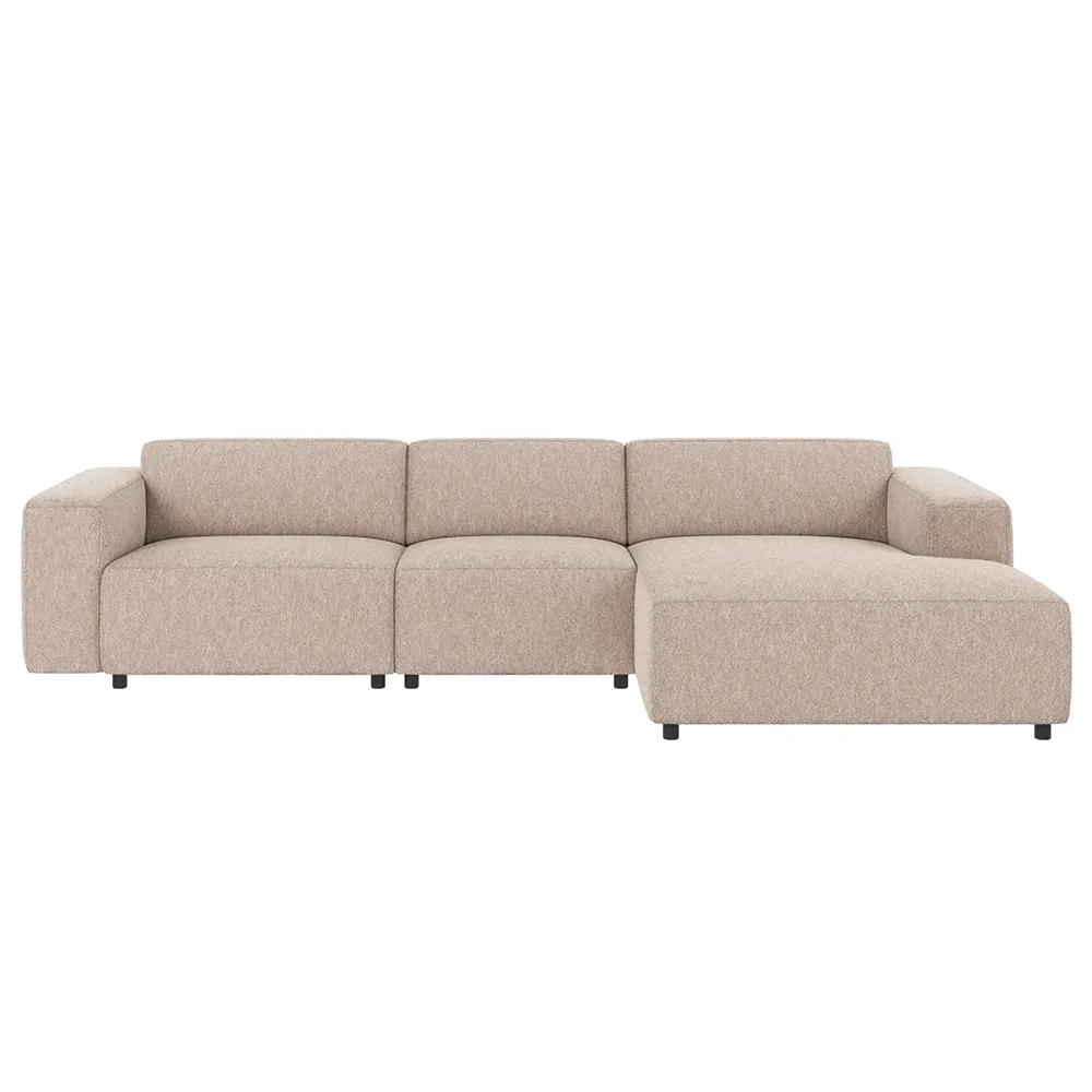 Willard Sofa 4-Sitzer mit Chaiselongue rechts Stoff Alice hellbeige
