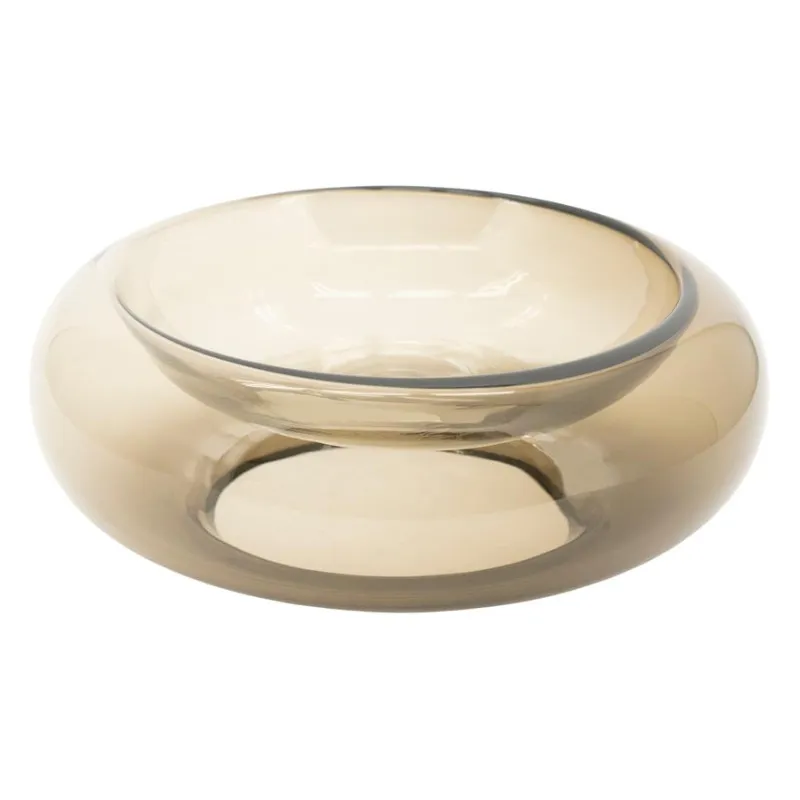 Sei Schale 26x26x10 cm Glas Braun