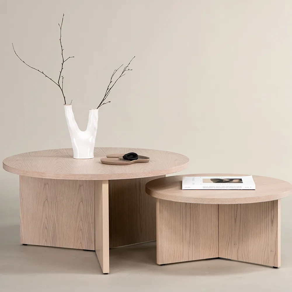 Saltö Couchtisch Ø65 cm Weiß verputzt