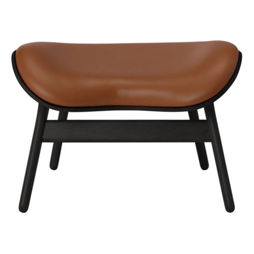 A Conversation Piece Ottoman Fußhocker Black Oak/Umage Leather Cognac