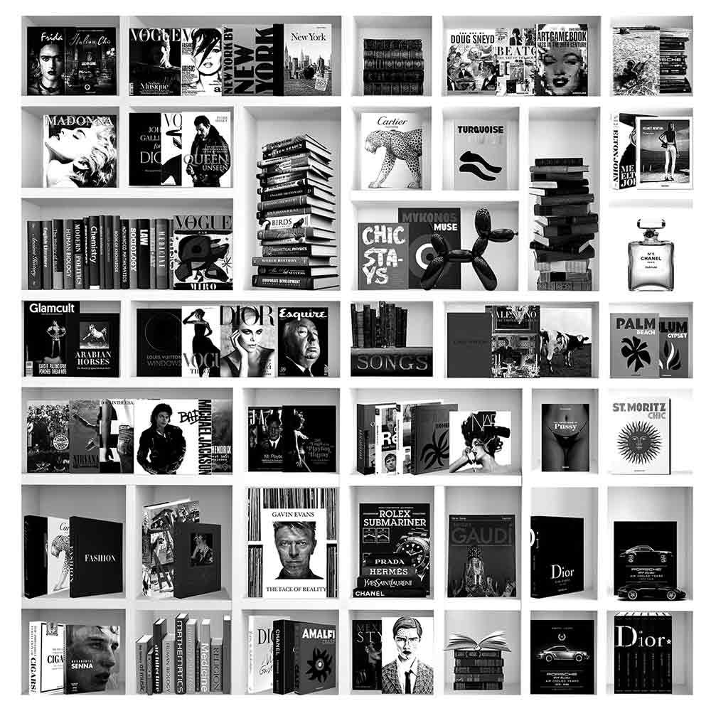 Wanddekoration Buch Fall Mode Weiß 100X100 cm