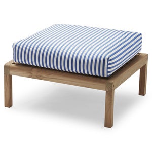 Virkelyst Pouf Seeblau gestreift Teak