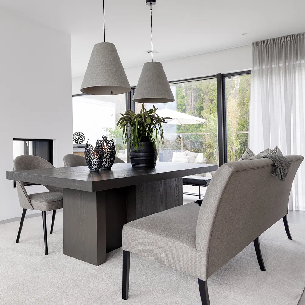 Parker Esstisch 100x200-300 cm Dunkelgrau