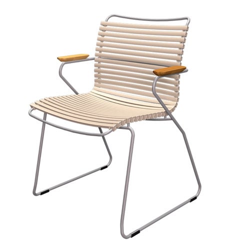  CLICK Gestellstuhl Beige/Grau/Bambus