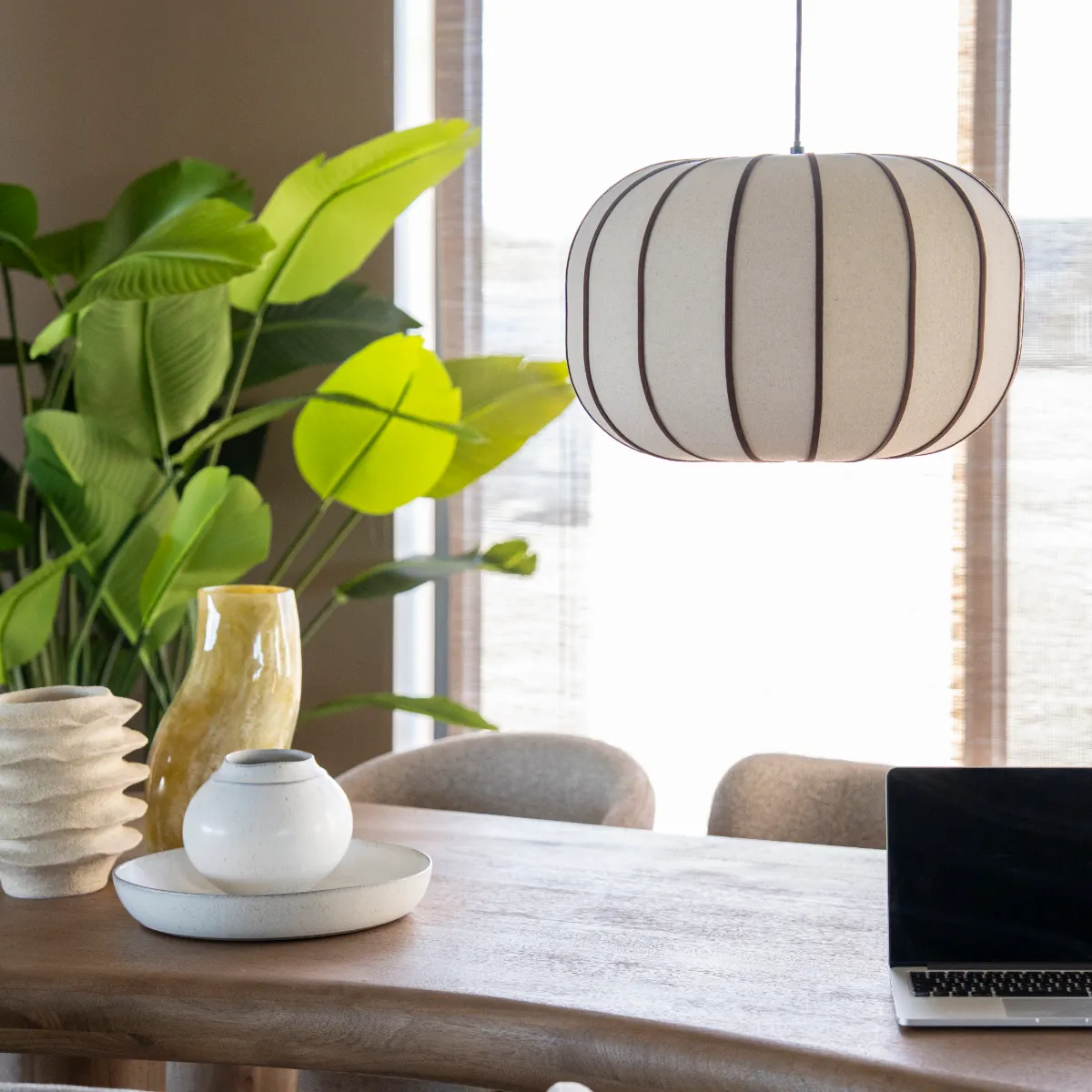 lamp Cocoon 2 Pendelleuchte 50x50x33 cm natur