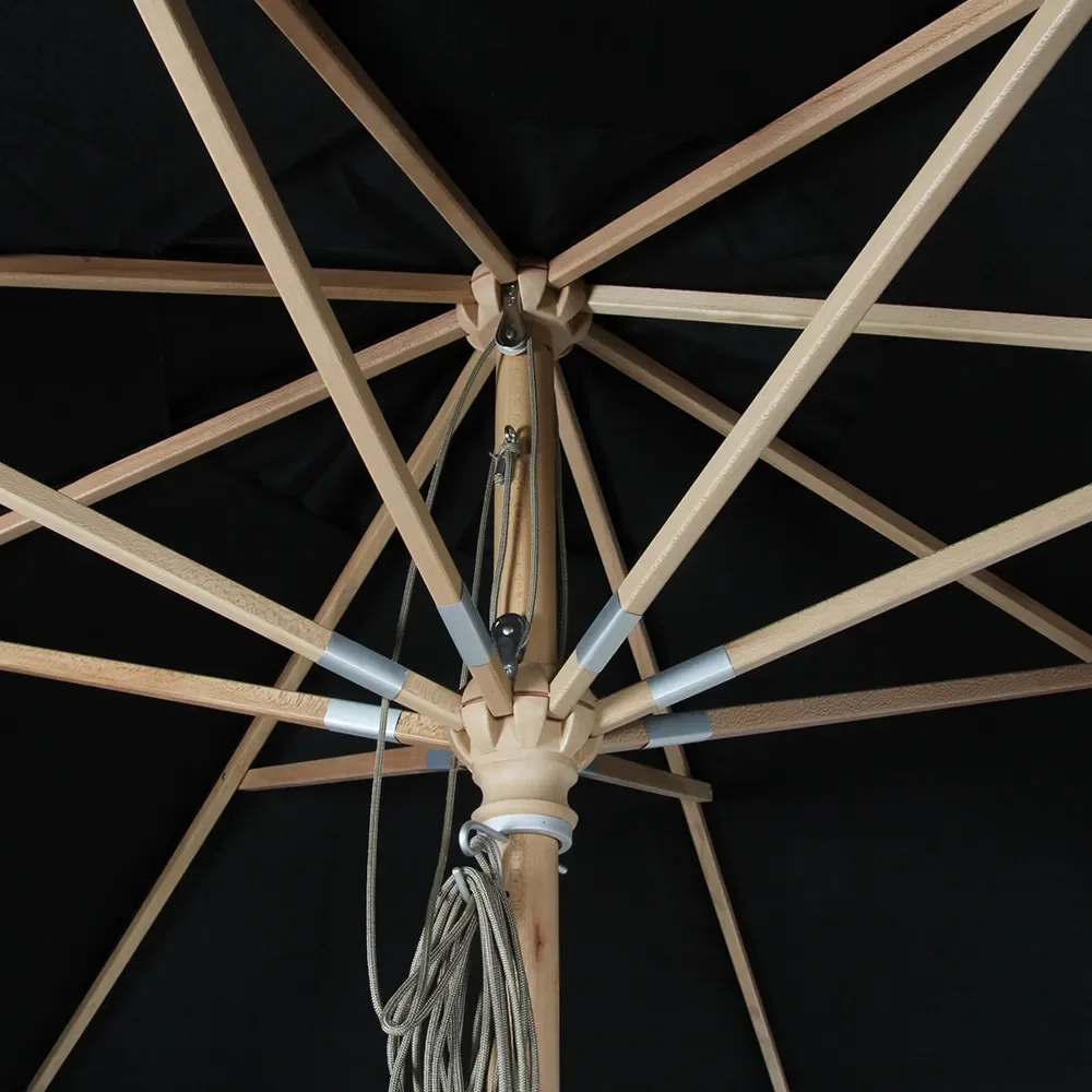 Reggio Holz Sonnenschirm 300 cm schwarz