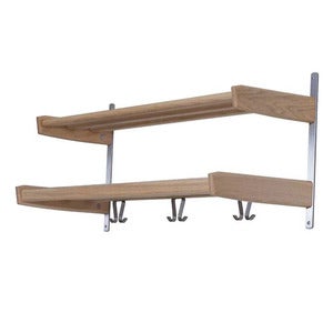 Meja Hutablage 90 cm 2 Einlegeböden Eiche weiß geölt