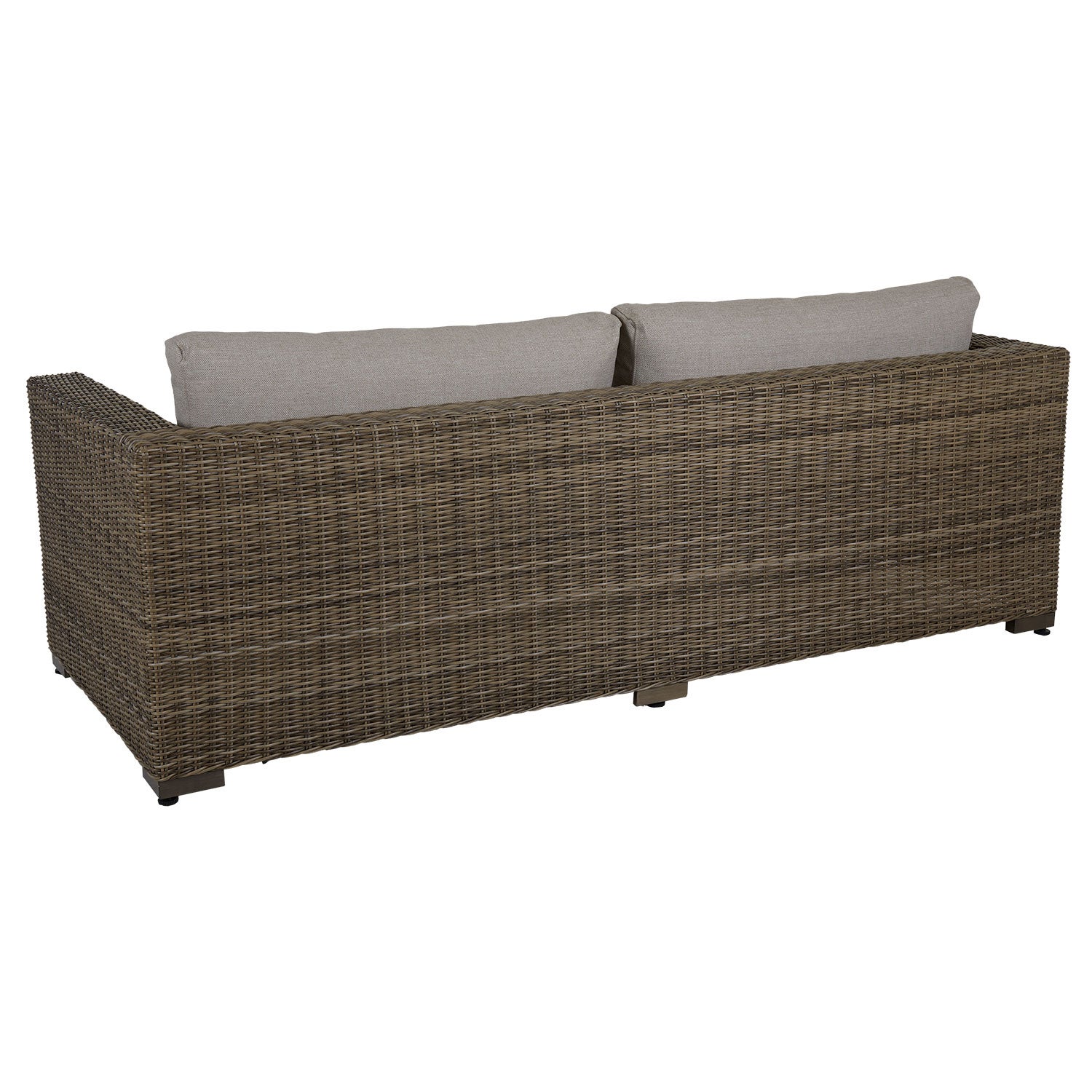 Ninja 3-Sitzer Sofa rustikal Rattan inkl. wasserabweisender Kissen
