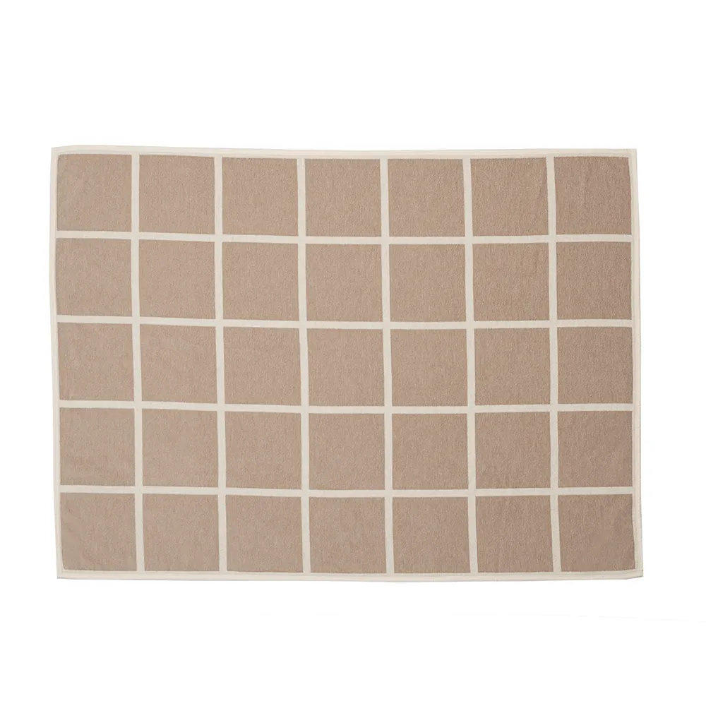 Gewebte Decke aus Lammwolle Criss Beige