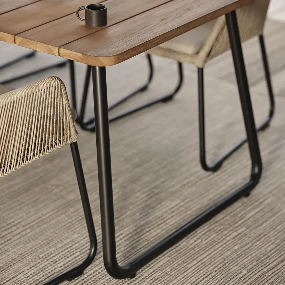 Nolli Esstisch 90x225 cm schwarz/teak