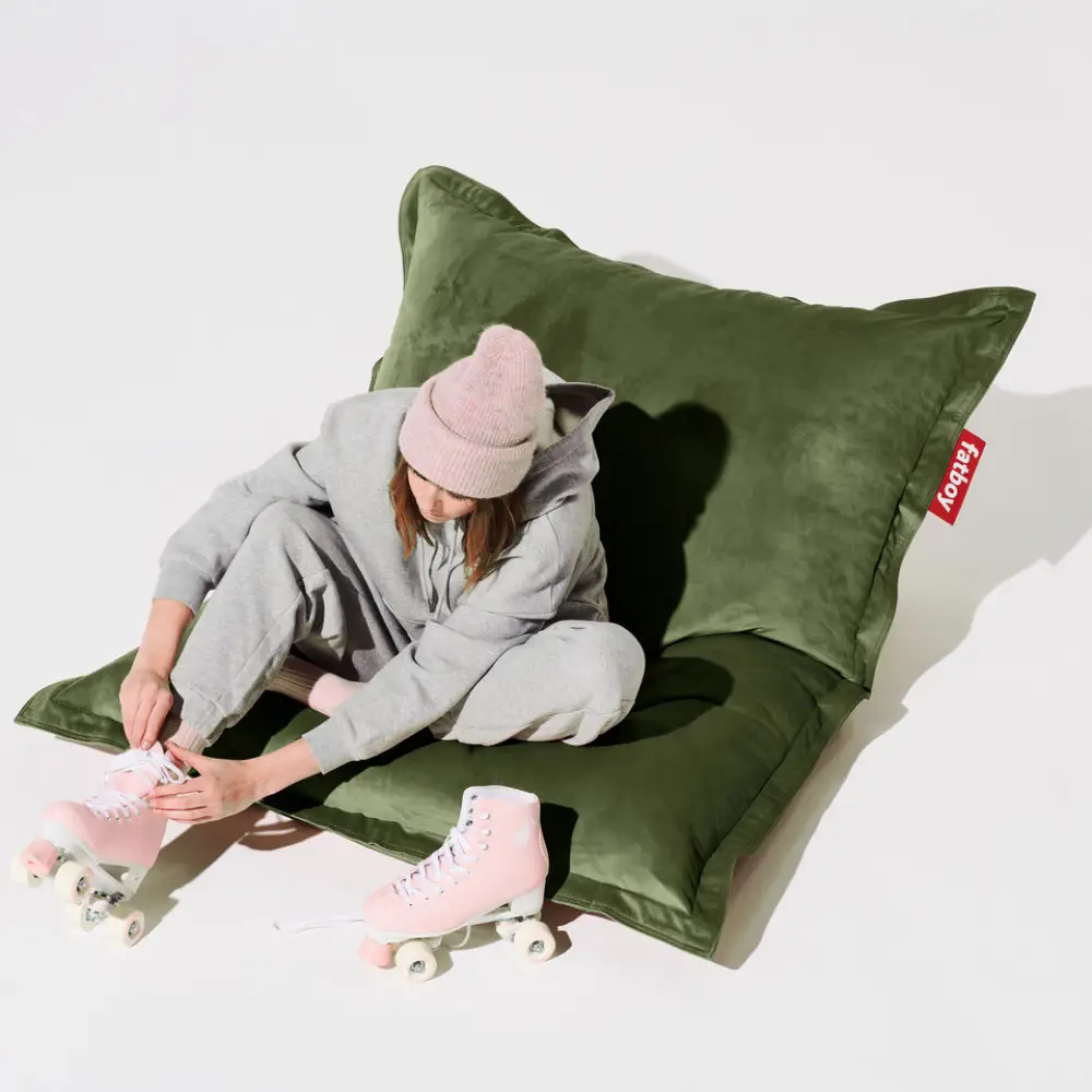 recycled original slim sitzsack velvet deep green