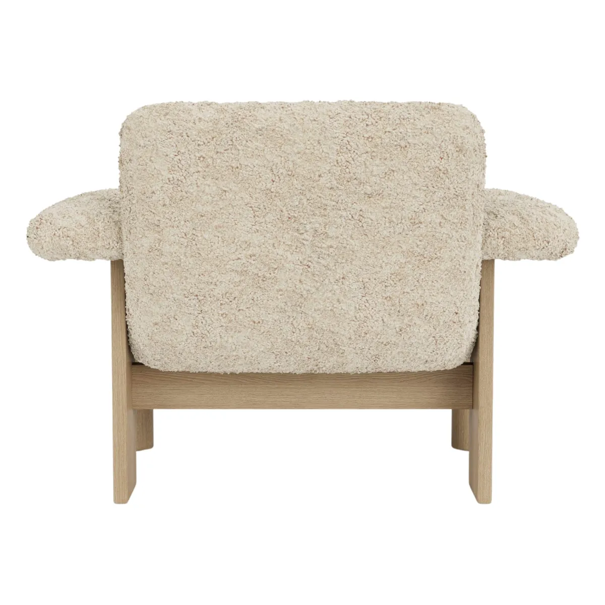 Brasilia Loungestuhl Vollgepolstert Niedrige Rückenlehne Vierbeingestell Massive Eiche Natur Sheepskin Nevotex Nature