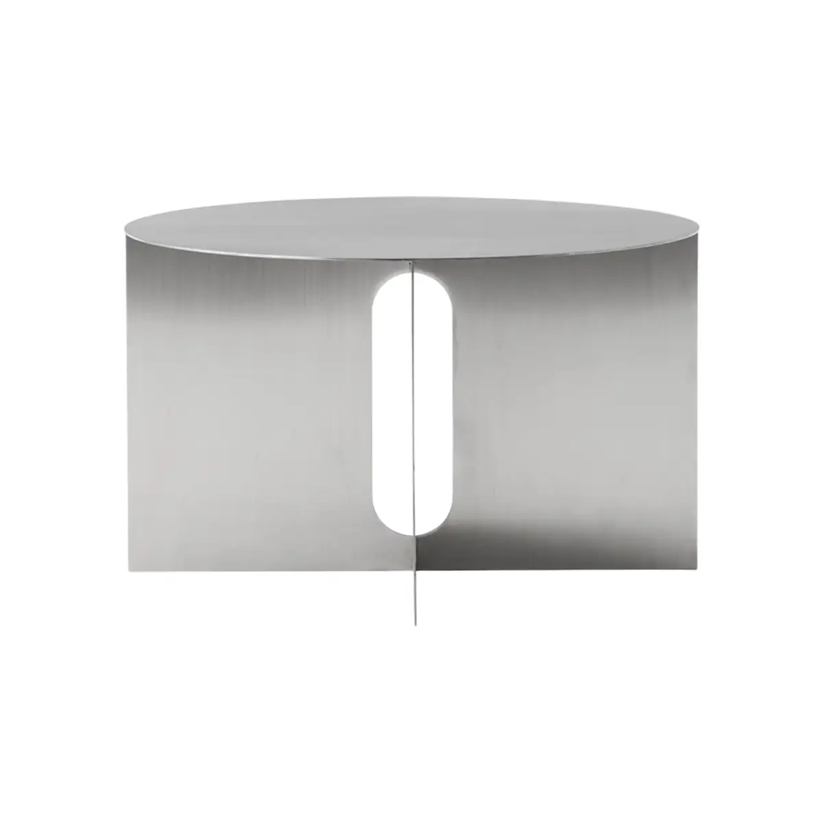 Androgyne Beistelltisch/Gestell aus gebürstetem Stahl - Ø63 cm