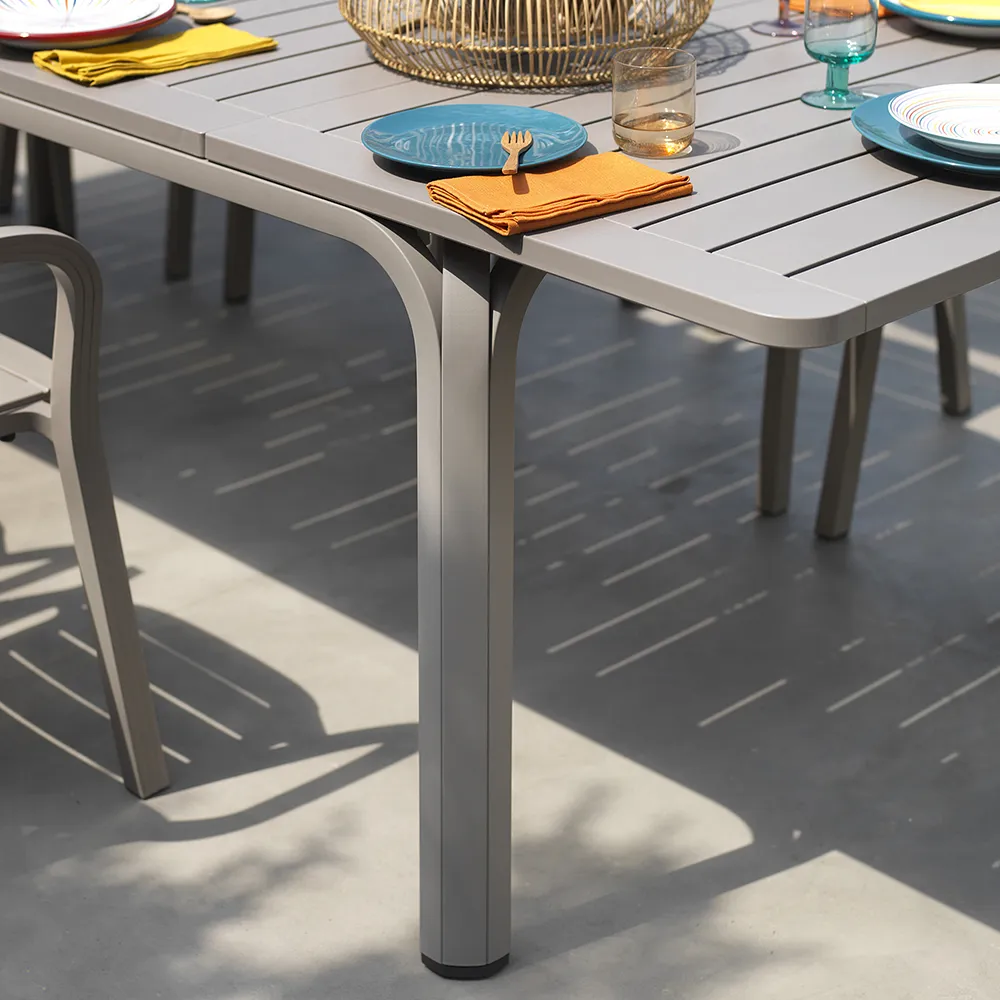 Alloro Esstisch 100x140-210 cm Weiß Tortora